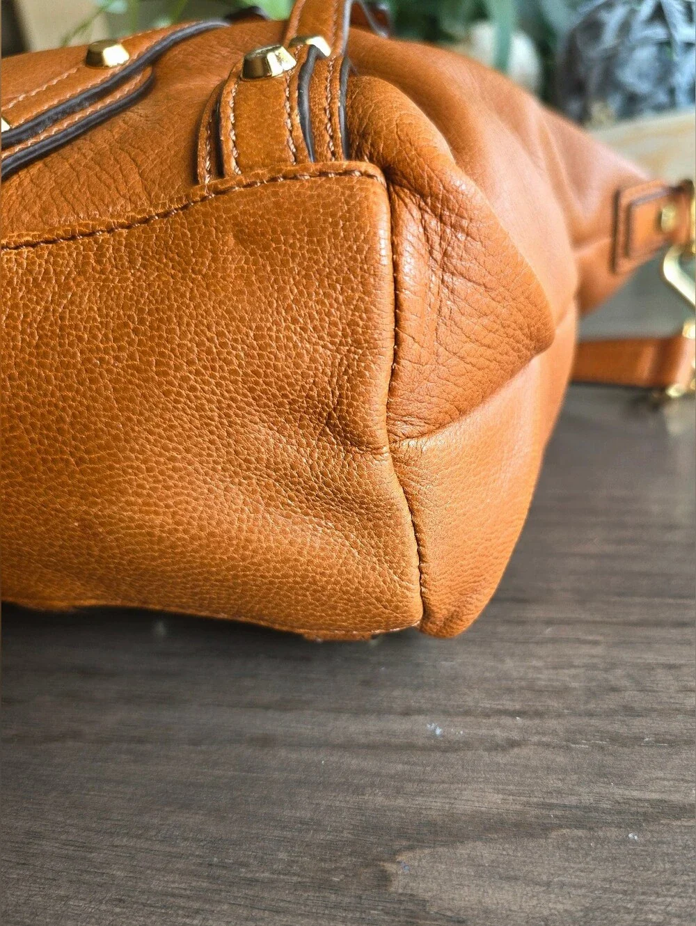 Michael Kors Medium Leigh Vintage Leather Satchel / Crossbody